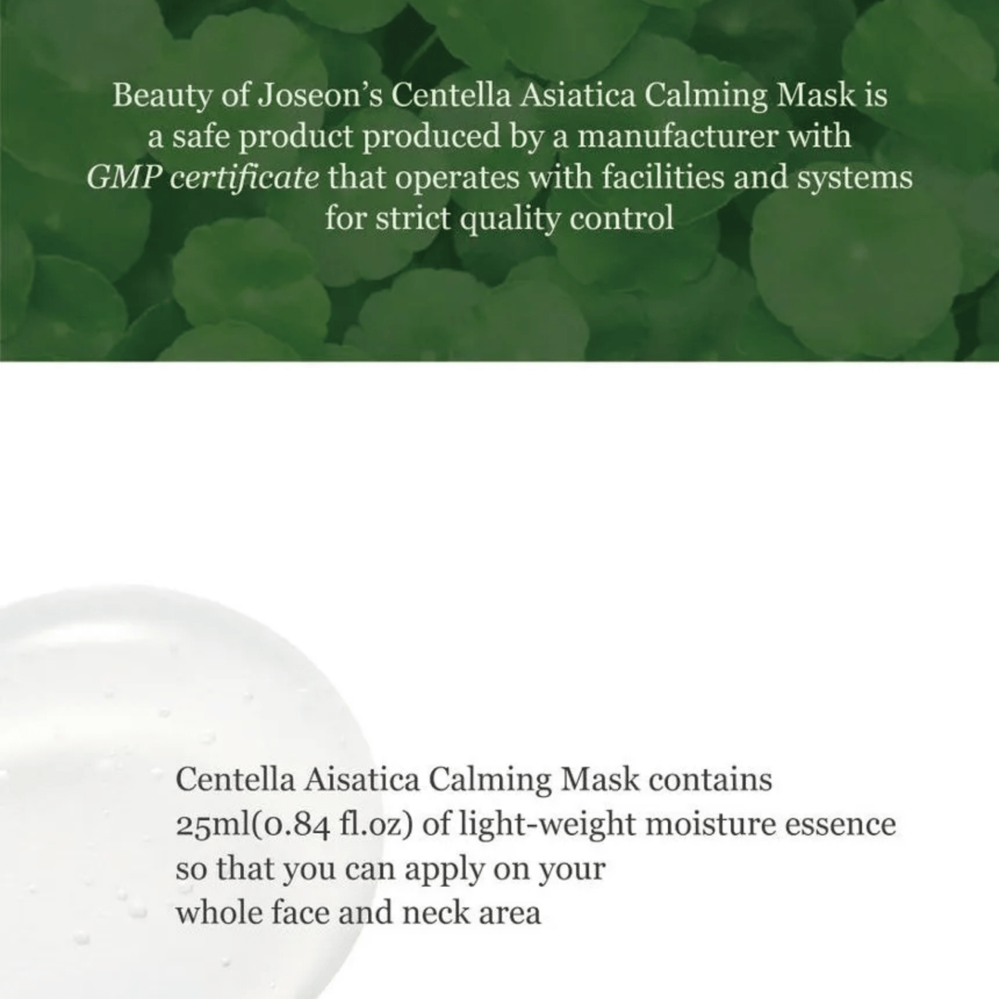 BEAUTY OF JOSEON Sheet mask BEAUTY OF JOSEON Centella Asiatica Calming Mask 25ml