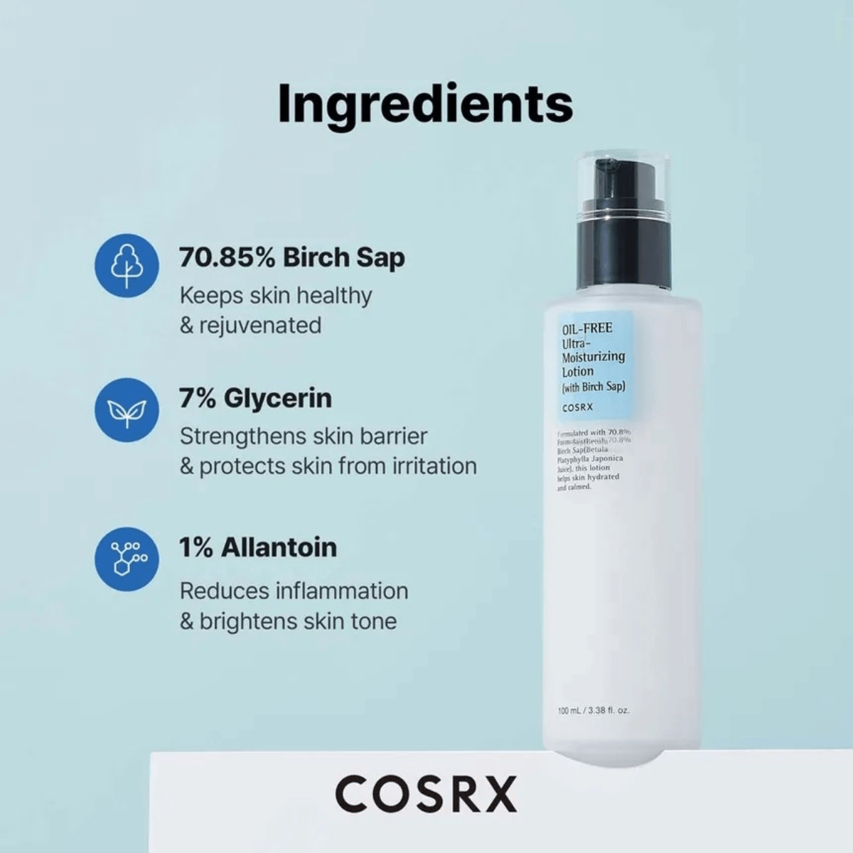 COSRX Lotion 100ml COSRX Oil Free Ultra Moisturizing Lotion with Birch Sap