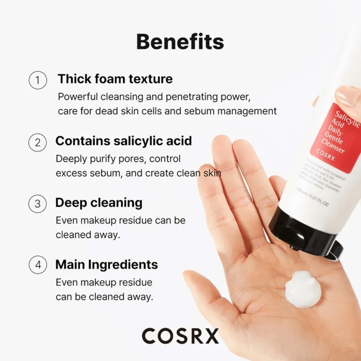 COSRX Cleansing Foam 150ml COSRX Salicylic Acid Daily Gentle Cleanser