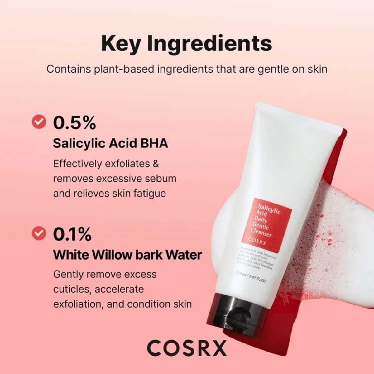 COSRX Cleansing Foam 150ml COSRX Salicylic Acid Daily Gentle Cleanser