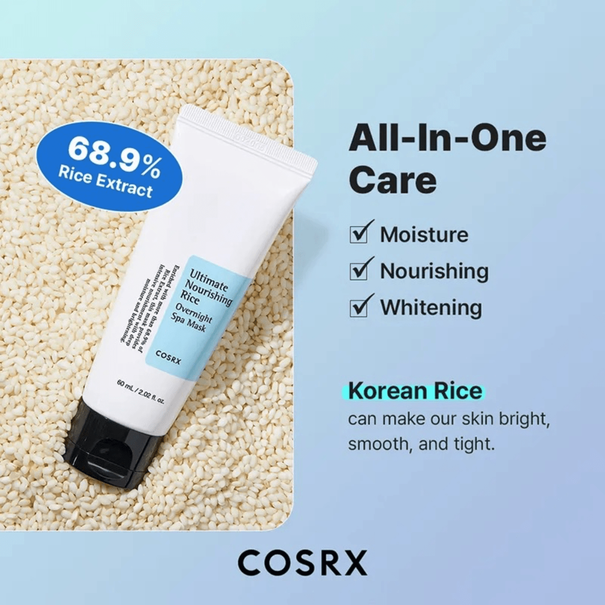 COSRX Sleeping Mask 60ml COSRX Ultimate Nourishing Rice Overnight Spa Mask