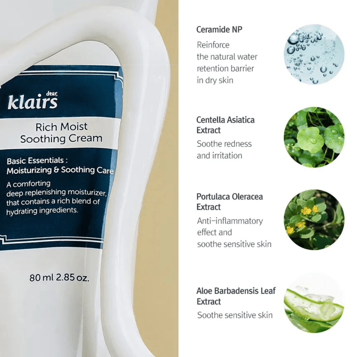 DEAR, KLAIRS Cream 80ml DEAR, KLAIRS Rich Moist Soothing Cream