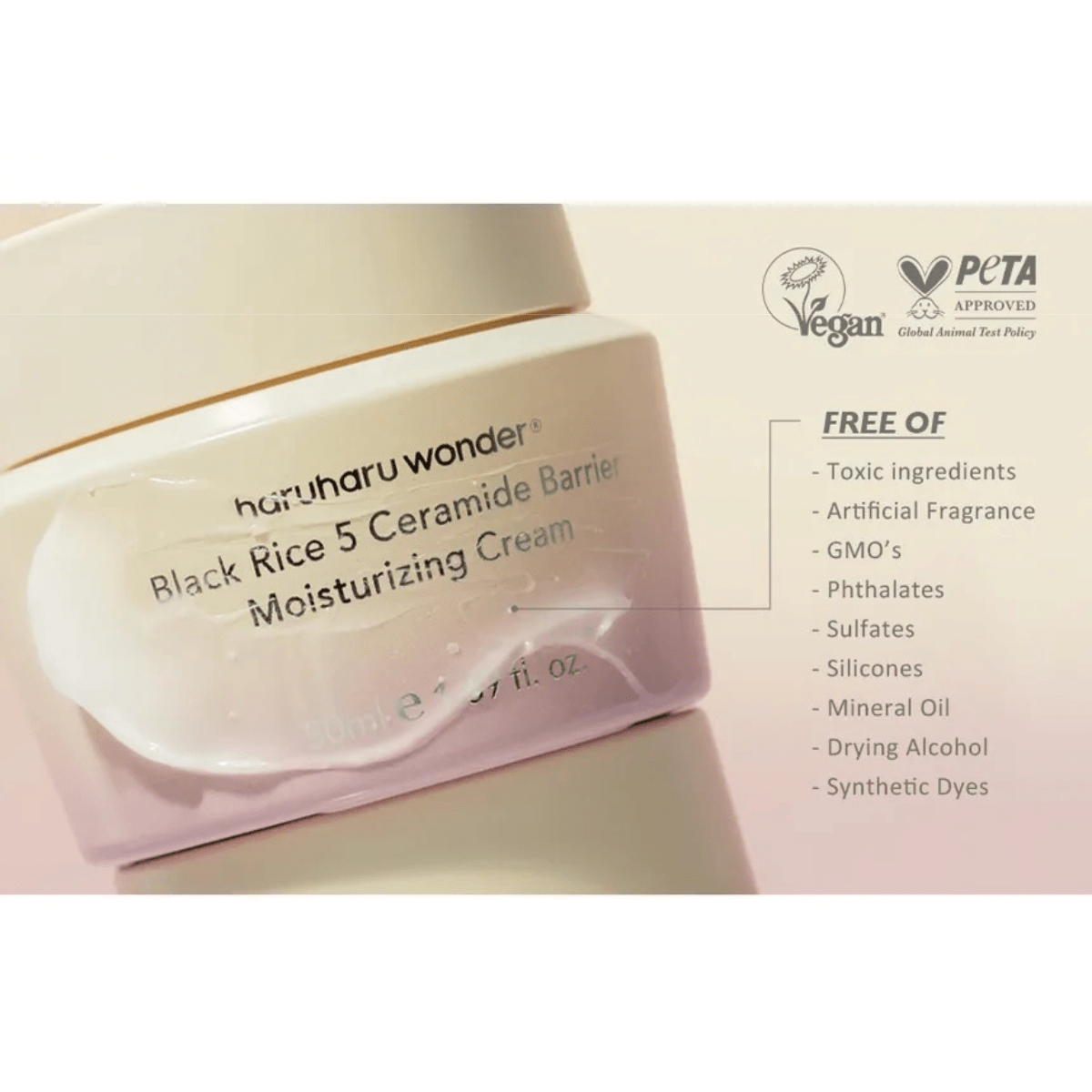 HARUHARU WONDER Cream 50ml HARUHARU WONDER Black Rice 5 Ceramide Barrier Moisturizing Cream