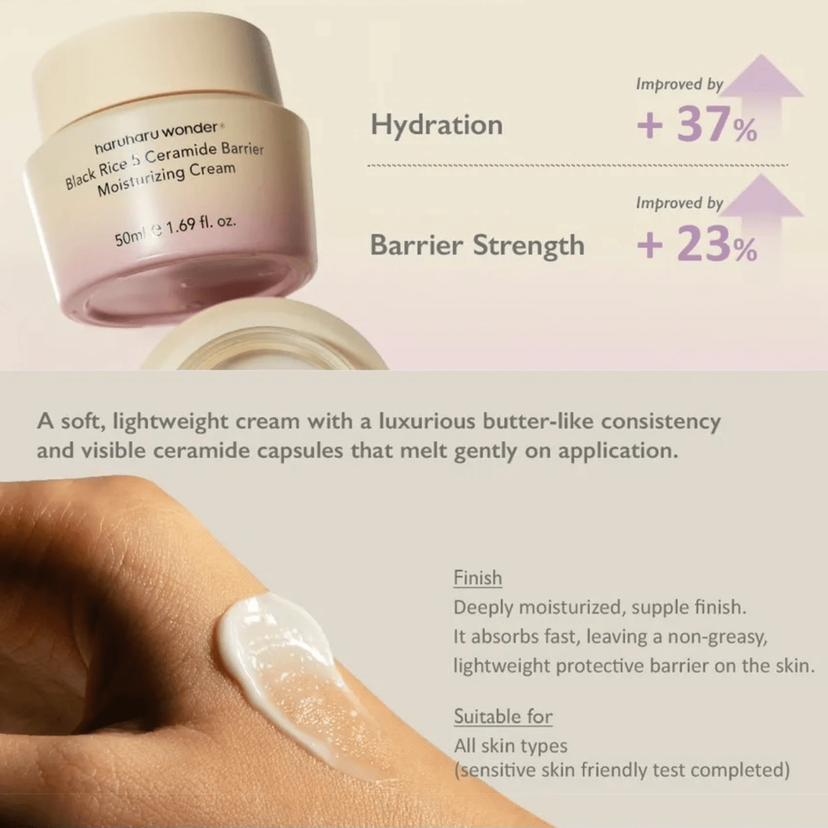 HARUHARU WONDER Cream 50ml HARUHARU WONDER Black Rice 5 Ceramide Barrier Moisturizing Cream