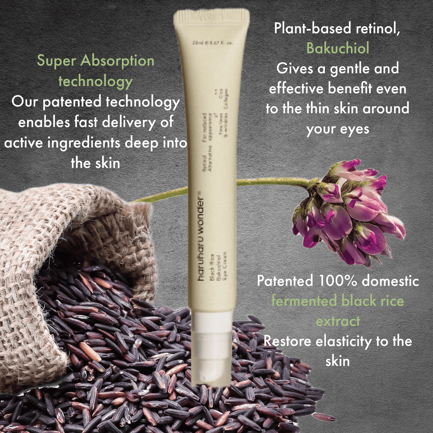 HARUHARU WONDER Eye cream HARUHARU WONDER Black Rice Bakuchiol Eye Cream 20ml