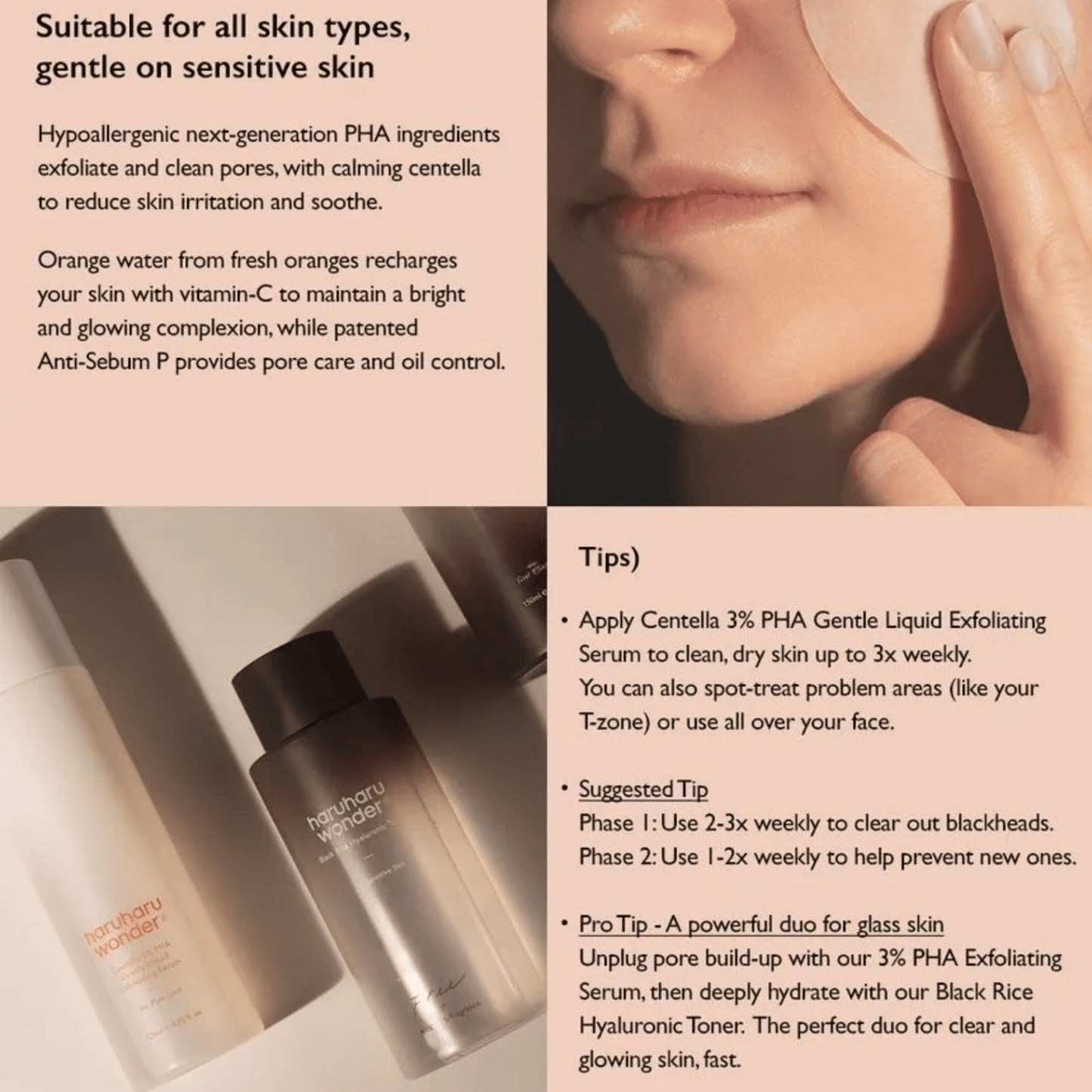 HARUHARU WONDER Exfoliating serum HARUHARU WONDER Centella 3% PHA Gentle Liquid Exfoliating Serum 120ml