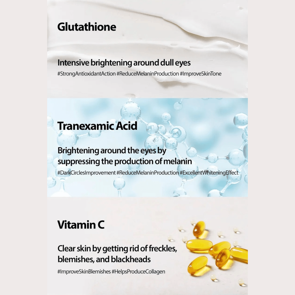 MARY & MAY Eye Cream 30g MARY & MAY Tranexamic Acid + Glutathione Eye Cream