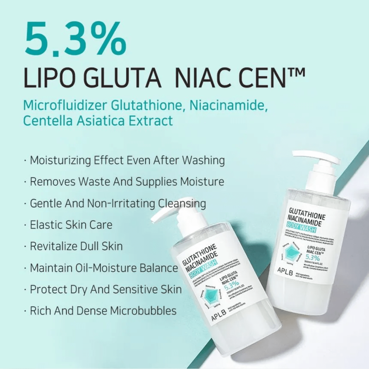 APLB Body Wash 300ml APLB Glutathione Niacinamide Body Wash