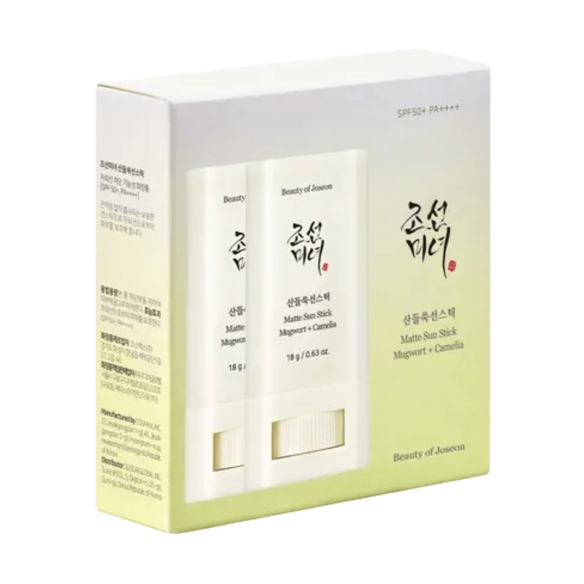 BEAUTY OF JOSEON Sun Stick Duo Set (2x18g) BEAUTY OF JOSEON Matte Sun Stick: Mugwort + Camelia SPF50+ PA++++