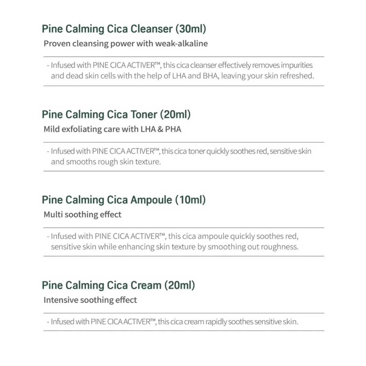 ROUND LAB Set ROUND LAB Pine Calming Cica Trial Kit