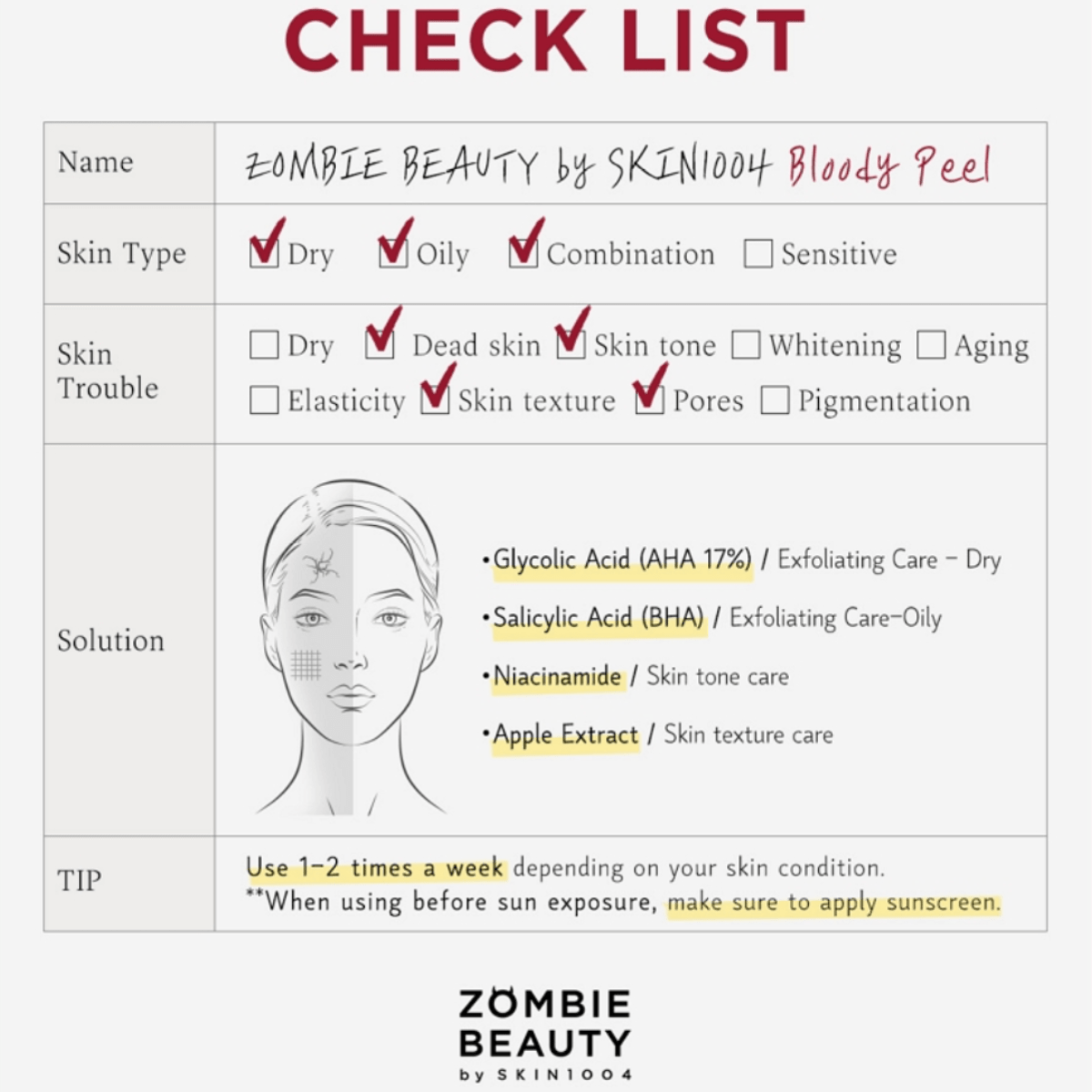 SKIN1004 Exfoliator 30ml SKIN1004 ZOMBIE BEAUTY Bloody Peel