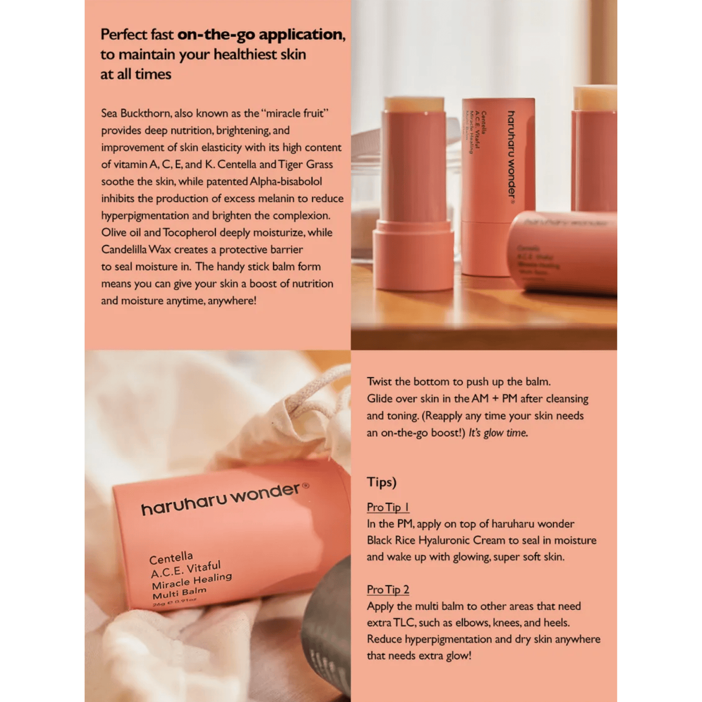 HARUHARU WONDER Stick Balm 26g HARUHARU WONDER Centella A.C.E. Vitaful Miracle Healing Multi Balm