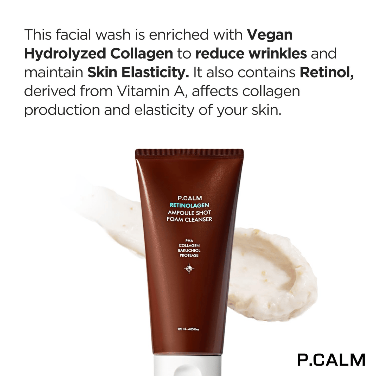 P.CALM Cleansing foam 120ml P.CALM Retinolagen Ampoule Shot Foam Cleanser
