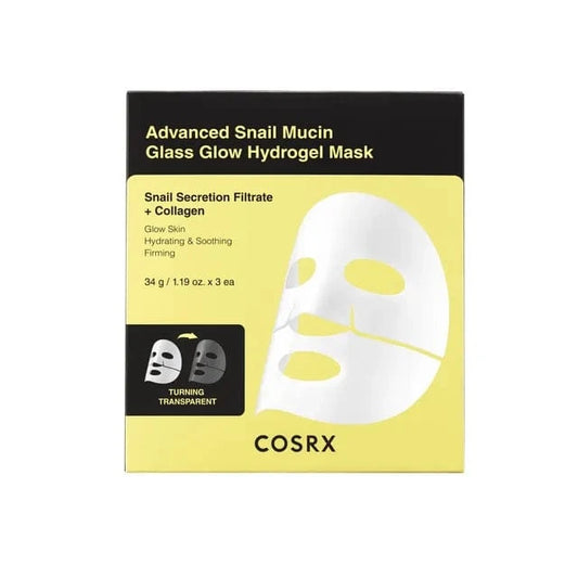 COSRX Sheet Mask 3pcs (34g x 3) COSRX Advanced Snail Mucin Glass Glow Hydrogel Mask Set