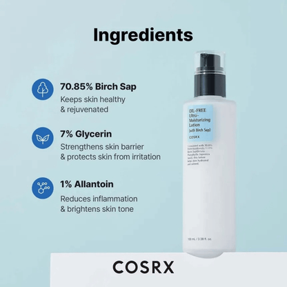 COSRX Lotion 100ml COSRX Oil Free Ultra Moisturizing Lotion with Birch Sap