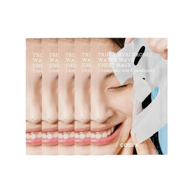 COSRX Sheet Mask 5pc (20ml x 5) COSRX Hydrium Triple Hyaluronic Water Wave Sheet Mask