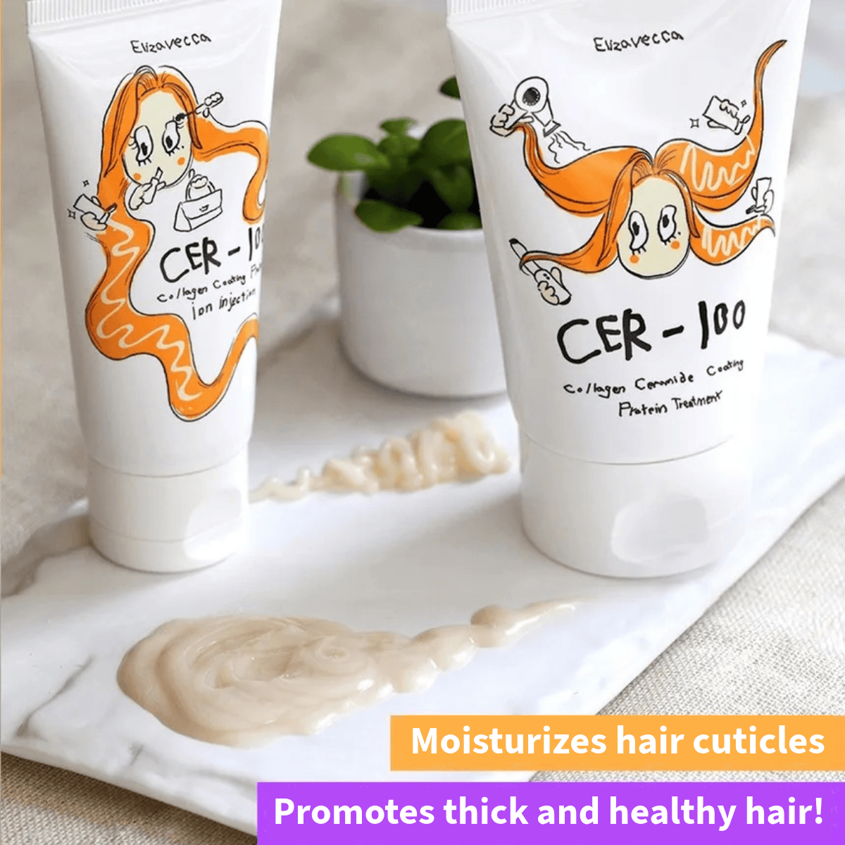 ELIZAVECCA Hair Treatment 100ml ELIZAVECCA Milky Piggy CER-100 Collagen Ceramide Coating Protein Treatment