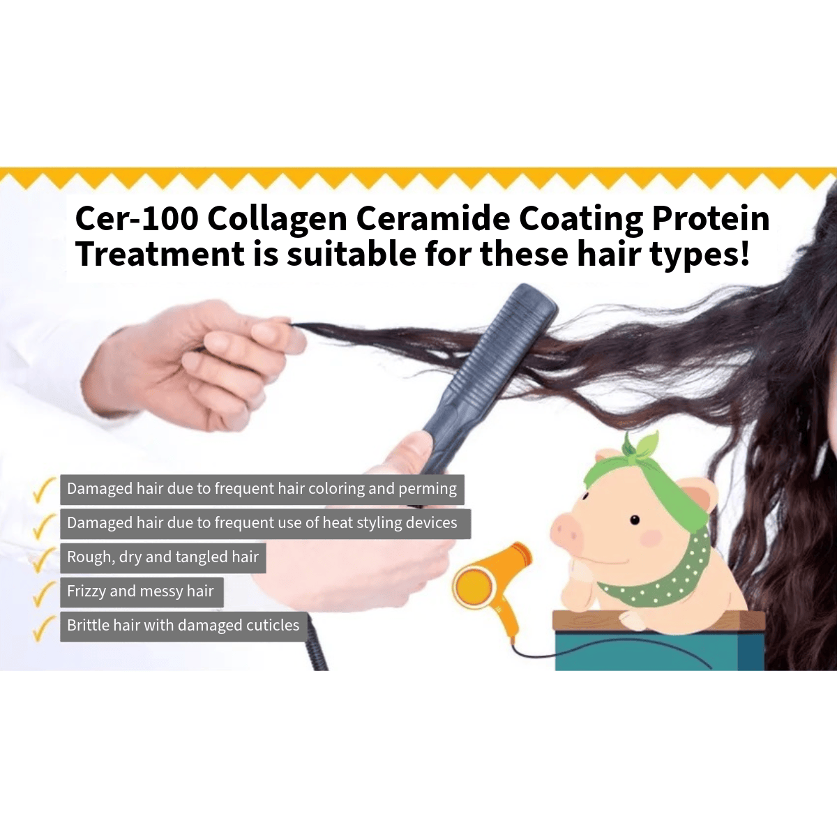 ELIZAVECCA Hair Treatment 100ml ELIZAVECCA Milky Piggy CER-100 Collagen Ceramide Coating Protein Treatment