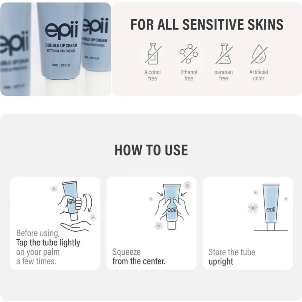 EPII Cream 50ml EPII Double Up Cream Ectoin & Panthenol