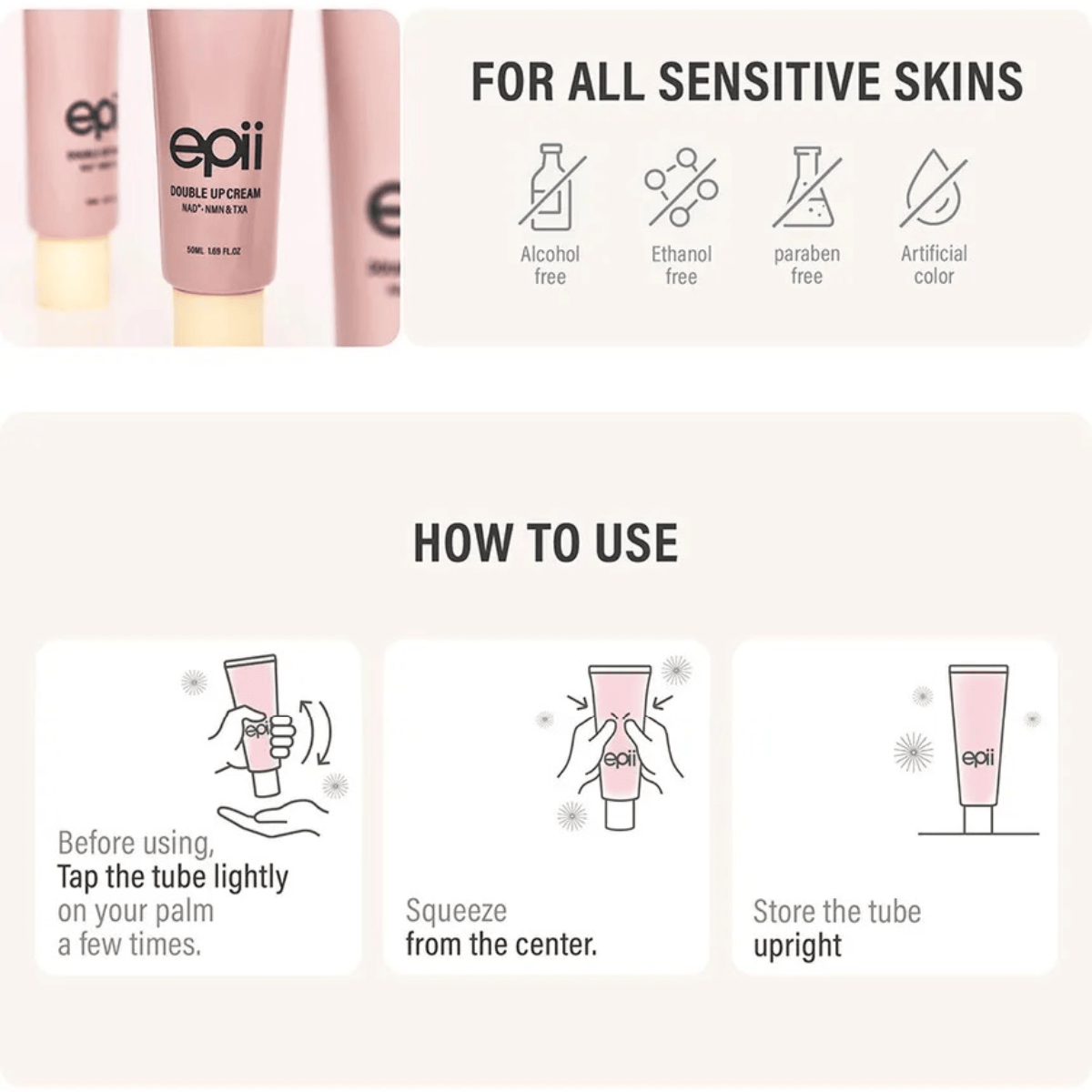 EPII Cream 50ml EPII Double Up Cream NAD+ NMN & TXA