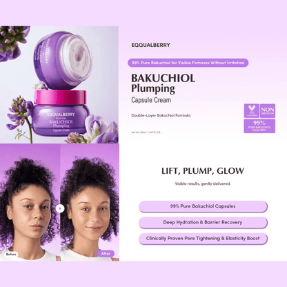 EQQUALBERRY Cream 50ml EQQUALBERRY Bakuchiol Plumping Capsule Cream