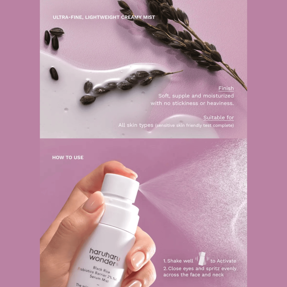HARUHARU WONDER Mist 80ml HARUHARU WONDER Black Rice Probiotics Barrier 2% NAD+ Serum Mist