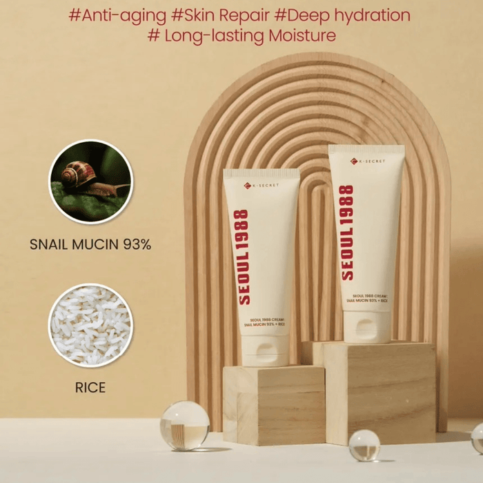 KSECRET Cream 100ml KSECRET SEOUL 1988 Cream : Snail Mucin 93% + Rice