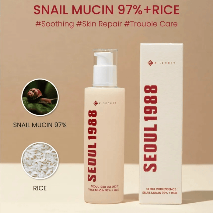 KSECRET Essence 100ml KSECRET SEOUL 1988 Essence : Snail Mucin 97% + Rice