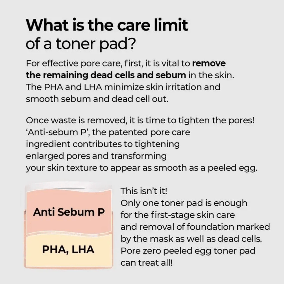 NUMBUZIN Toner Pad 190ml (70ea) NUMBUZIN No.4 Pore Zero Peeled Egg Toner Pad
