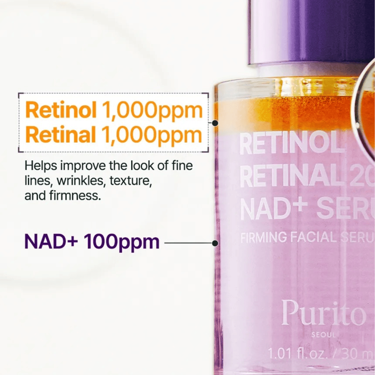 PURITO SEOUL Serum 30ml PURITO SEOUL Retinol Retinal 2000 NAD+ Serum