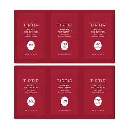 TIRTIR Cushion 6 Shade Trial Kit Light (13C-17W) TIRTIR Mask Fit Red Cushion