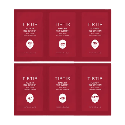 TIRTIR Cushion 6 Shade Trial Kit Light Medium (21C-24W) TIRTIR Mask Fit Red Cushion