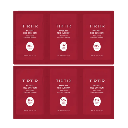 TIRTIR Cushion 6 Shade Trial Kit Medium (25N-31N) TIRTIR Mask Fit Red Cushion
