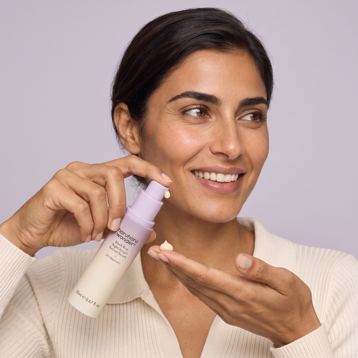 HARUHARU WONDER black rice night knight retinol serum — real texture experience