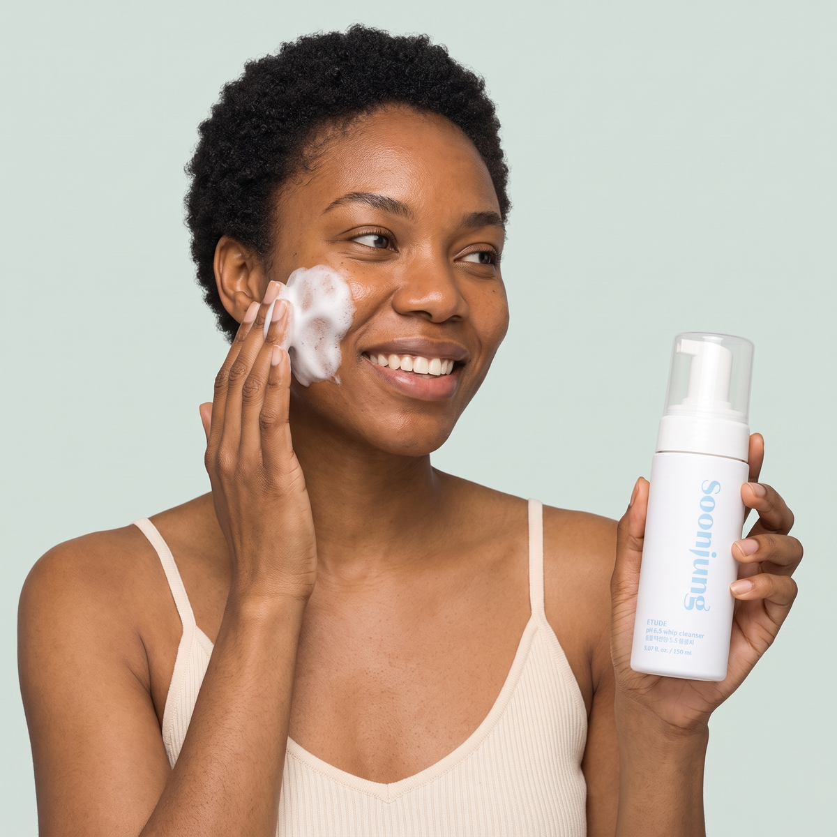 ETUDE soon jung ph 6 5 whip cleanser — real texture experience