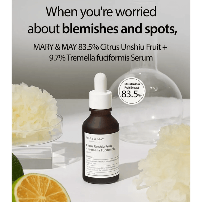 MARY & MAY Serum 30ml MARY & MAY Citrus Unshiu Fruit + Tremella Fuciformis Serum